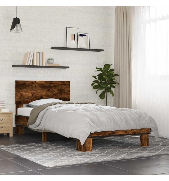 Cadre de lit sans matelas chêne fumé 90x200 cm | Mobilier & Déco