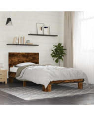 Cadre de lit sans matelas chêne fumé 90x200 cm | Mobilier & Déco