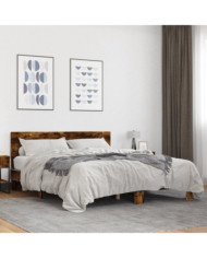 Cadre de lit sans matelas chêne fumé 150x200 cm | Mobilier & Déco