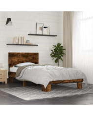 Cadre de lit sans matelas chêne fumé 75x190 cm | Mobilier & Déco