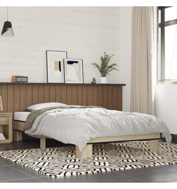 Cadre de lit sans matelas chêne sonoma 100x200 cm | Mobilier & Déco