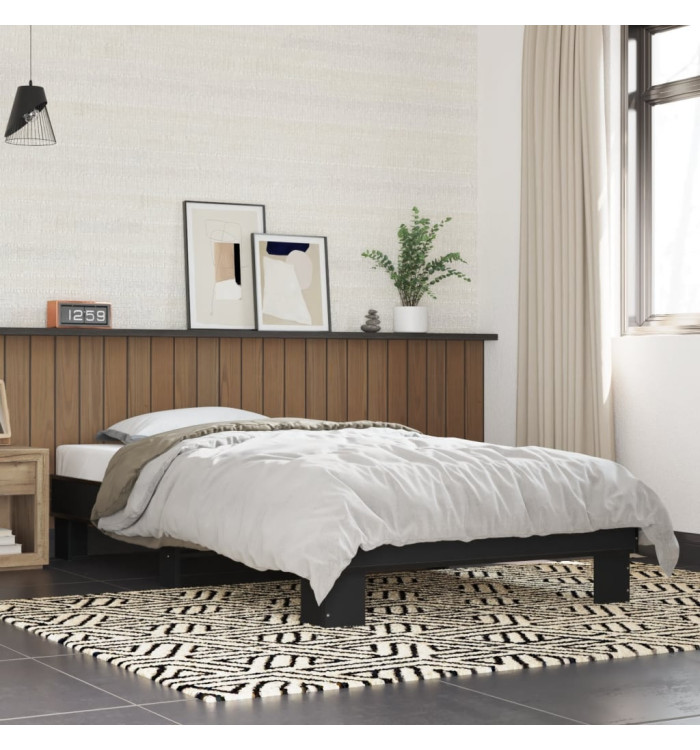 Cadre de lit sans matelas noir 75x190 cm | Mobilier & Déco