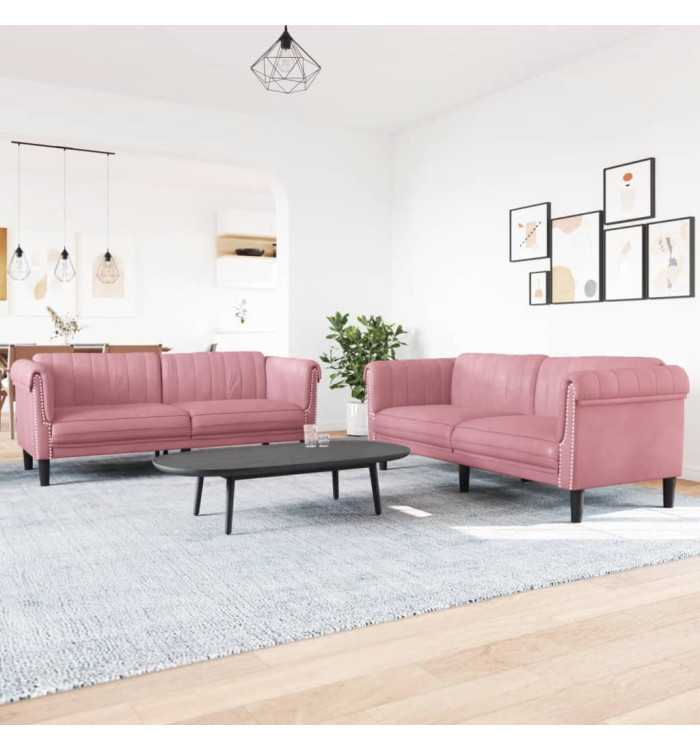Ensemble de canapés 2 pcs rose velours | Mobilier & Déco
