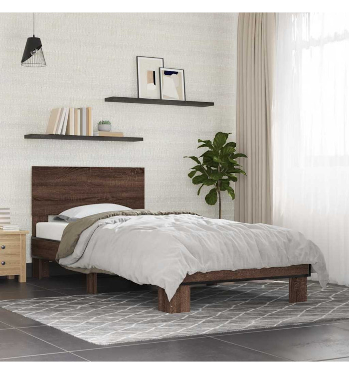 Cadre de lit sans matelas chêne marron 75x190 cm | Mobilier & Déco