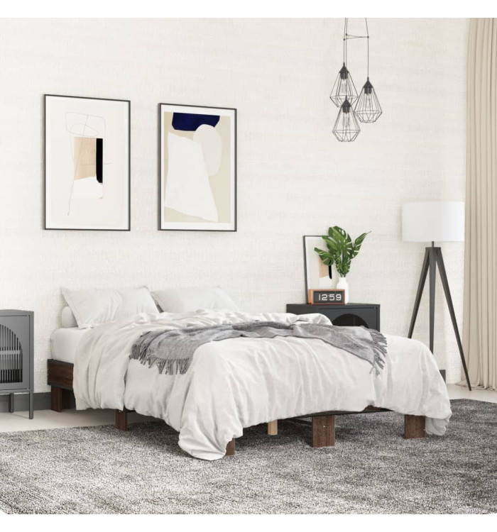 Cadre de lit sans matelas chêne marron 140x200 cm | Mobilier & Déco