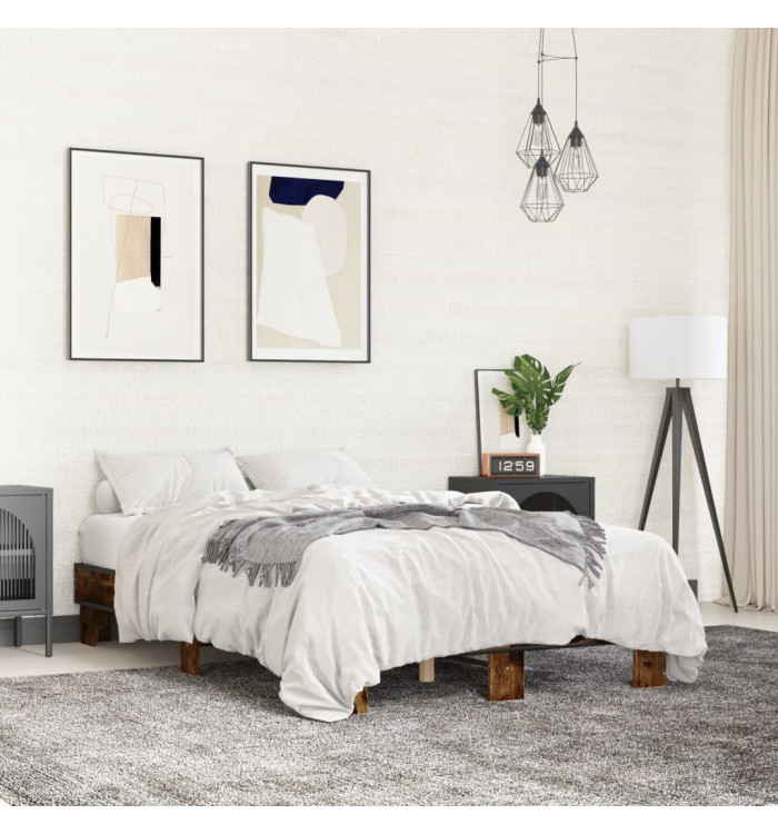 Cadre de lit sans matelas chêne fumé 120x190 cm | Mobilier & Déco