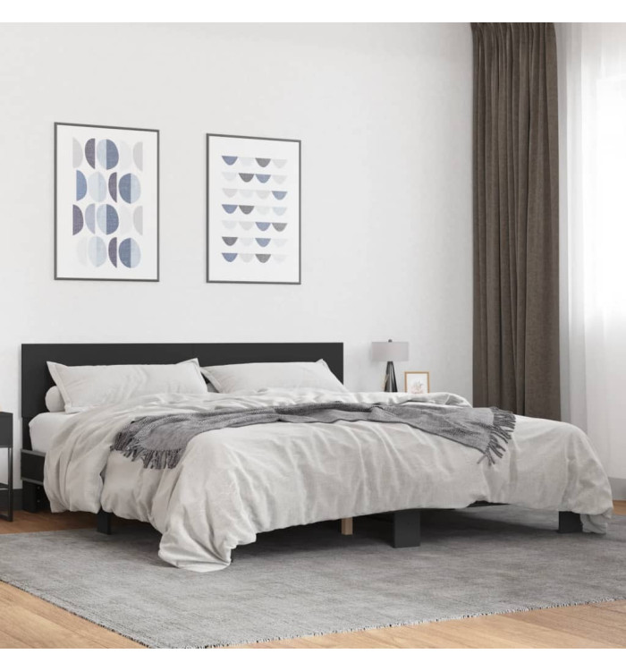 Cadre de lit sans matelas noir 180x200 cm | Mobilier & Déco