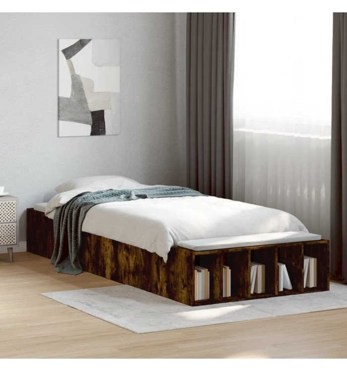 Cadre de lit sans matelas chêne fumé 90x200 cm | Mobilier & Déco
