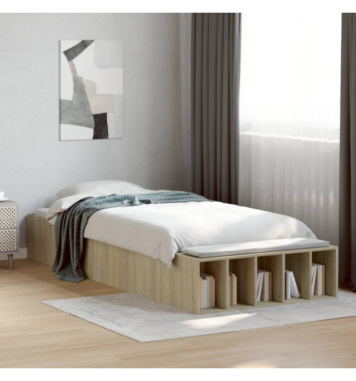 Cadre de lit sans matelas chêne sonoma 90x200 cm | Mobilier & Déco
