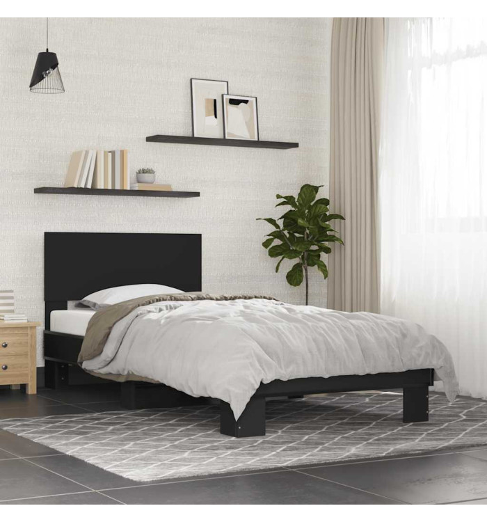Cadre de lit sans matelas noir 100x200 cm | Mobilier & Déco