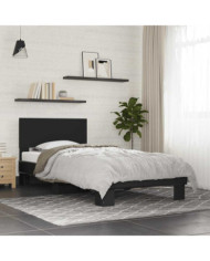 Cadre de lit sans matelas noir 100x200 cm | Mobilier & Déco