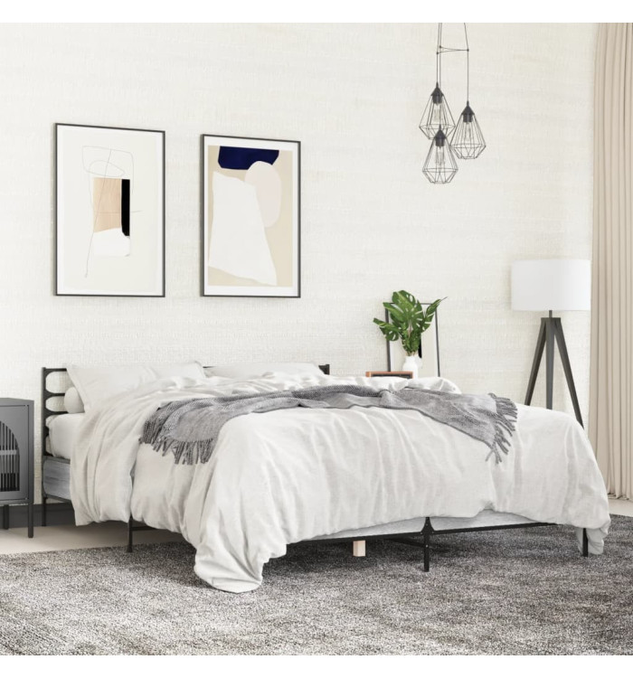 Cadre de lit sans matelas sonoma gris 140x200 cm | Mobilier & Déco