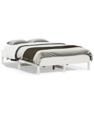 Cadre de lit sans matelas blanc 120x190 cm bois de pin massif | Mobilier & Déco