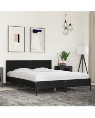 Cadre de lit sans matelas noir 160x200 cm | Mobilier & Déco