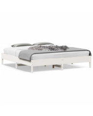 Cadre de lit sans matelas blanc 180x200 cm bois massif de pin | Mobilier & Déco