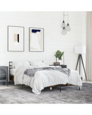 Cadre de lit sans matelas chêne fumé 140x190 cm | Mobilier & Déco