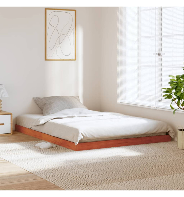 Cadre de lit sans matelas cire marron 140x190cm bois pin massif | Mobilier & Déco