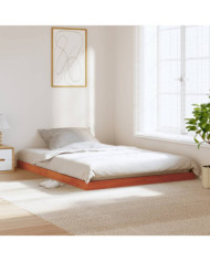 Cadre de lit sans matelas cire marron 140x190cm bois pin massif | Mobilier & Déco