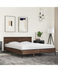 Cadre de lit sans matelas chêne marron 160x200 cm | Mobilier & Déco
