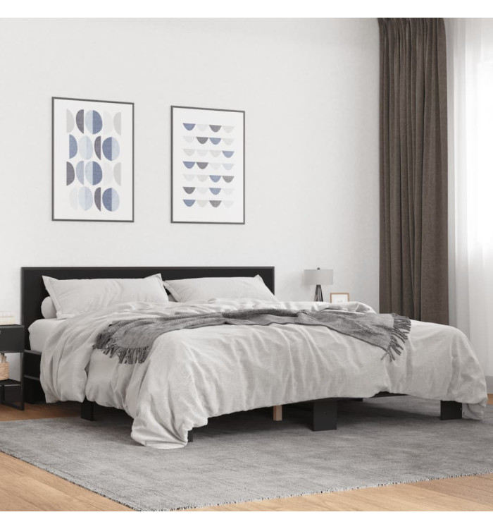 Cadre de lit sans matelas noir 180x200 cm | Mobilier & Déco