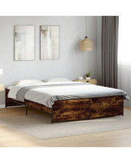 Cadre de lit sans matelas chêne fumé 140x200 cm | Mobilier & Déco