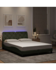 Cadre de lit avec LED sans matelas gris clair 140x190cm velours | Mobilier & Déco