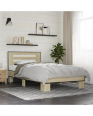 Cadre de lit sans matelas chêne sonoma 100x200 cm | Mobilier & Déco