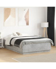 Cadre de lit sans matelas gris béton 140x190 cm | Mobilier & Déco
