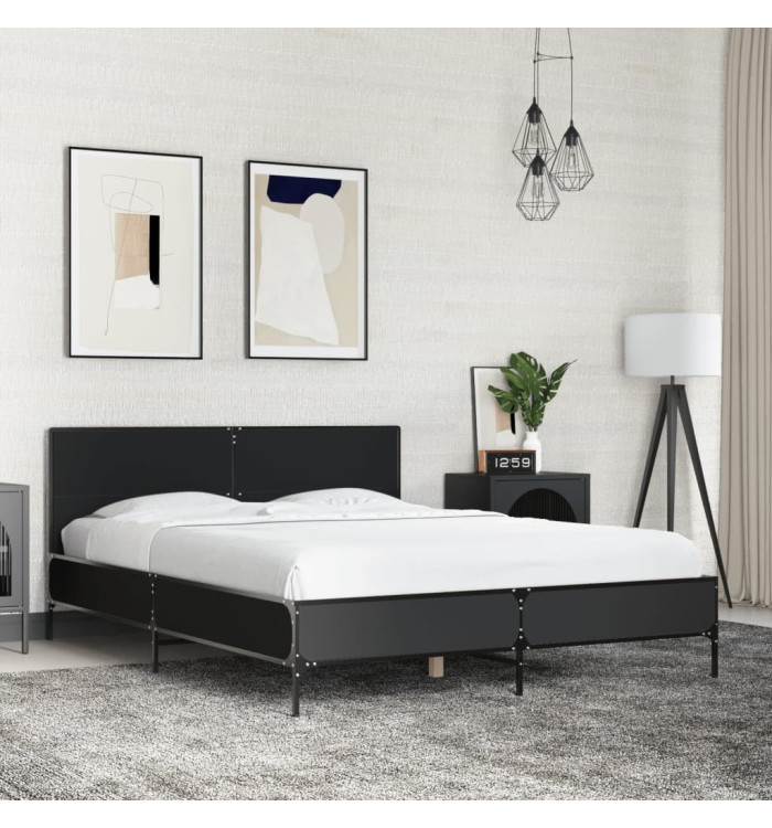 Cadre de lit sans matelas noir 140x190 cm | Mobilier & Déco