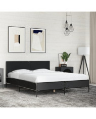 Cadre de lit sans matelas noir 140x190 cm | Mobilier & Déco