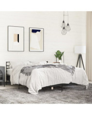 Cadre de lit sans matelas noir 150x200 cm | Mobilier & Déco