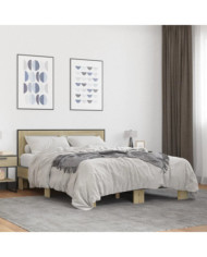 Cadre de lit sans matelas chêne sonoma 135x190 cm | Mobilier & Déco