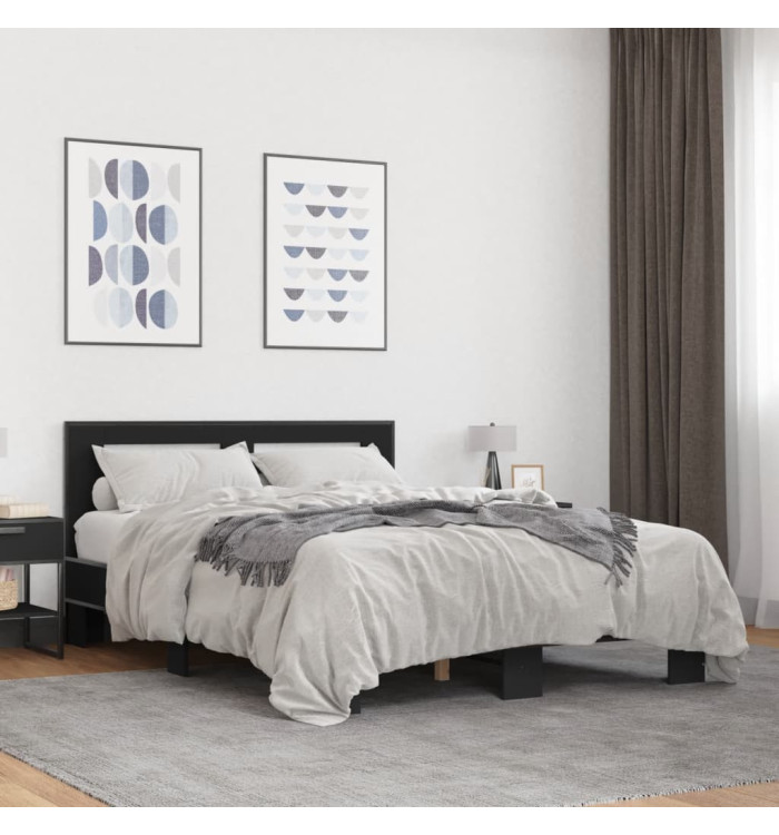 Cadre de lit sans matelas noir 140x200 cm | Mobilier & Déco