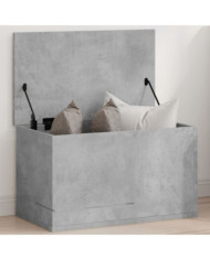 Boîte de rangement gris béton 60x35x35 cm bois d'ingénierie | Mobilier & Déco