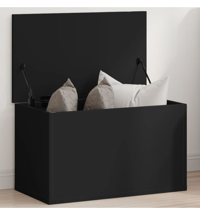 Boîte de rangement noir 60x35x35 cm bois d'ingénierie | Mobilier & Déco