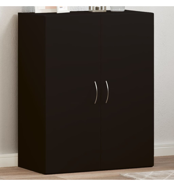 Armoire de classement noir 60x32x77,5 cm bois d'ingénierie | Mobilier & Déco
