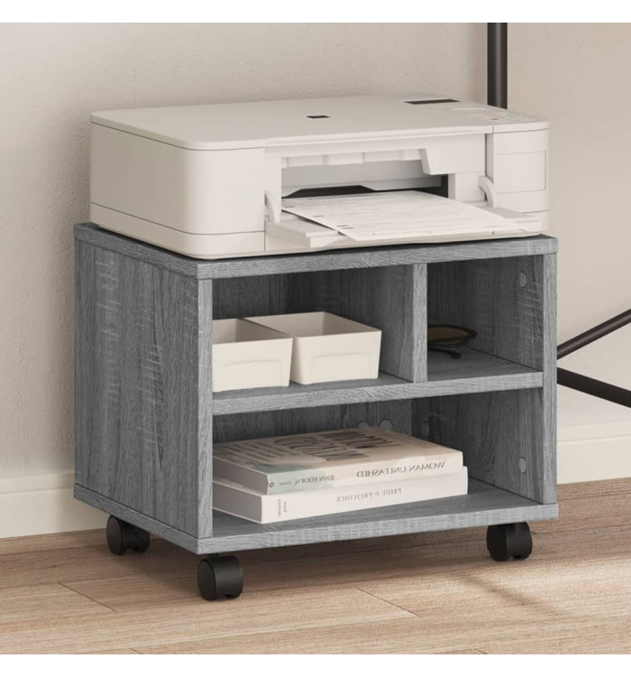 Support d'imprimante avec roulettes sonoma gris 41x32x34,5 cm | Mobilier & Déco