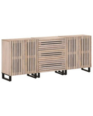 Buffets 3 pcs 60x34x75 cm bois massif de manguier | Mobilier & Déco