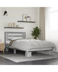 Cadre de lit sans matelas sonoma gris 75x190 cm | Mobilier & Déco
