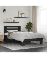 Cadre de lit sans matelas noir 75x190 cm | Mobilier & Déco
