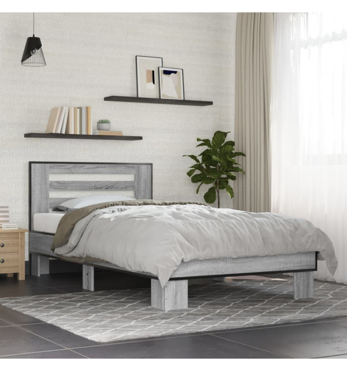 Cadre de lit sans matelas sonoma gris 90x200 cm | Mobilier & Déco