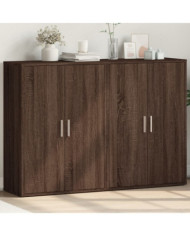 Buffets 2 pcs chêne marron 60x31x84 cm bois d'ingénierie | Mobilier & Déco