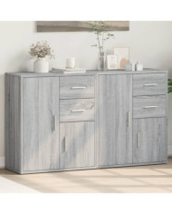 Buffets 2 pcs sonoma gris 60x31x70 cm bois d'ingénierie | Mobilier & Déco