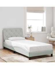 Cadre de lit sans matelas gris clair 90x190 cm velours | Mobilier & Déco