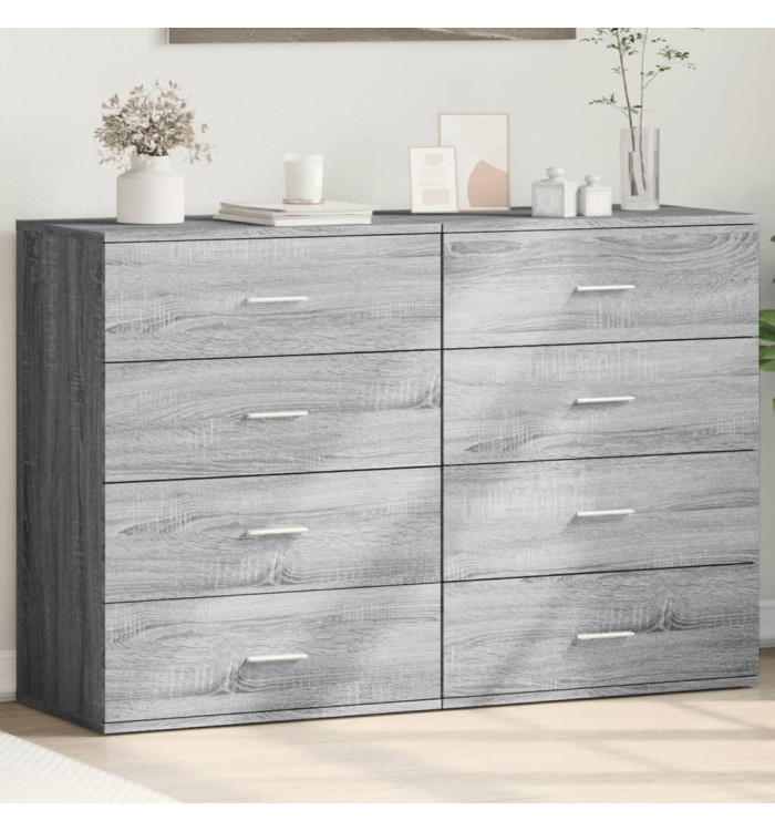 Buffets 2 pcs sonoma gris 60x39x80 cm bois d'ingénierie | Mobilier & Déco