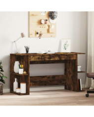 Bureau chêne fumé 140x50x75 cm bois d'ingénierie | Mobilier & Déco