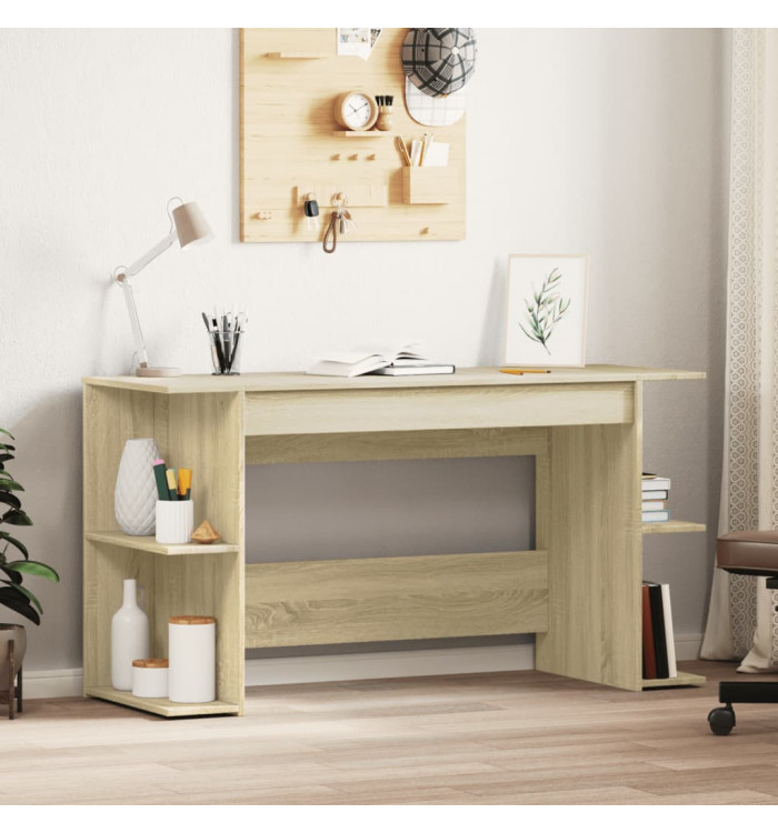Bureau chêne sonoma 140x50x75 cm bois d'ingénierie | Mobilier & Déco
