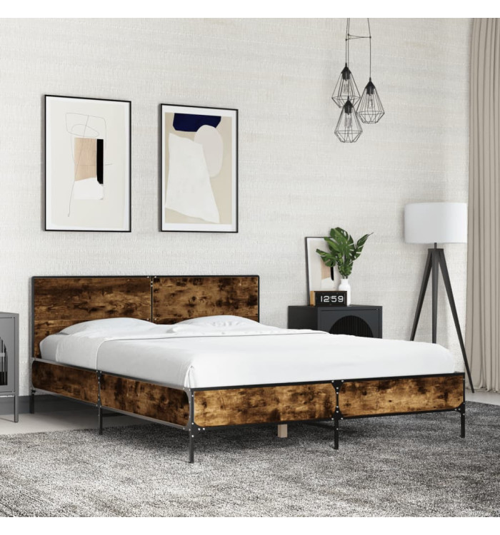 Cadre de lit sans matelas chêne fumé 120x190 cm | Mobilier & Déco