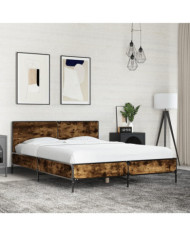 Cadre de lit sans matelas chêne fumé 120x190 cm | Mobilier & Déco