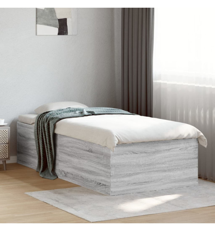 Cadre de lit sans matelas sonoma gris 100x200 cm | Mobilier & Déco